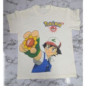 Vintage 1999 Pokemon Ash Ketchum Graphic T Shirt Youth Medium Nintendo